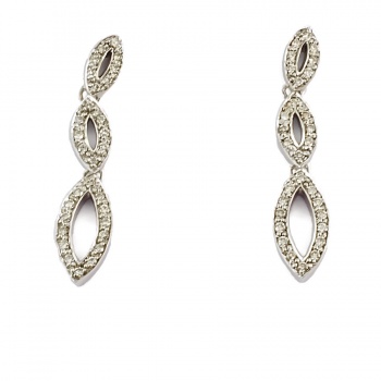 9ct white gold Diamond Drop Earrings
